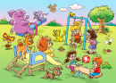 Children and Animals on the Playground